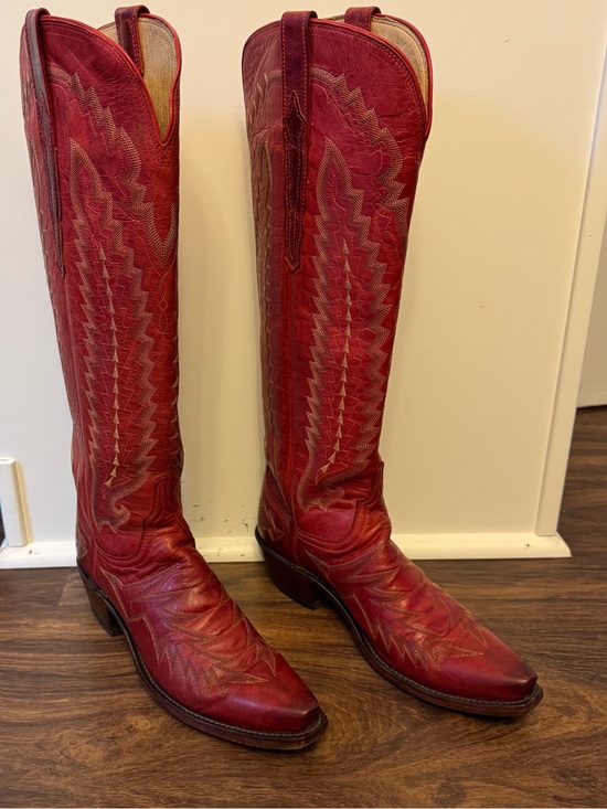 Lucchese Shoes - LUCCHESE Priscilla Cowgirl Boots Women's Size US 8 B Red Western Cowboy